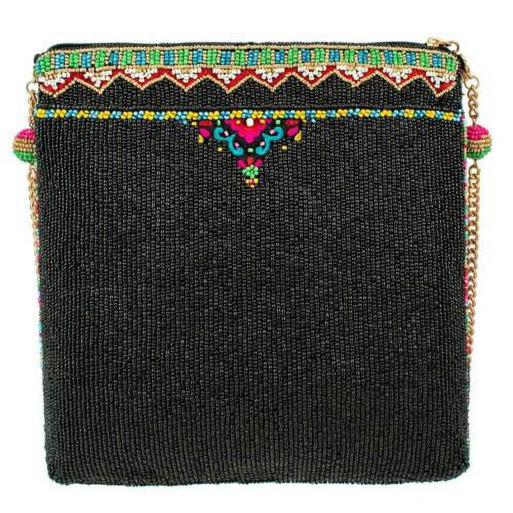 Mary Frances Well Traveled Black Books Spring Beaded Crossbody Handbag