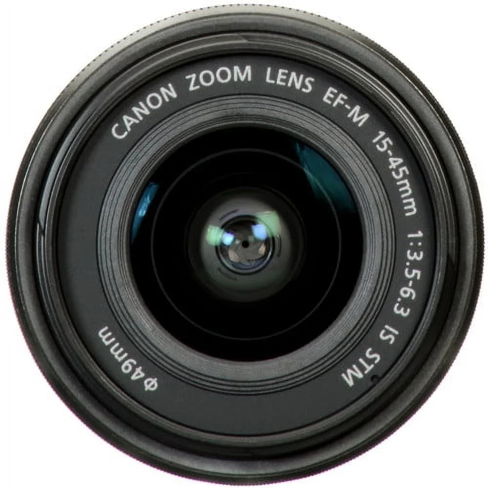 Canon -M 15-45mm f/3.5-6.3   Zoom Lens (Graphite) (0572C002) + 64GB Memory Card + Filter Kit + BackPack + Card Reader + Flex Tripod + Memory  Wallet + Cap Keeper + Cleaning Kit + Hand Strap
