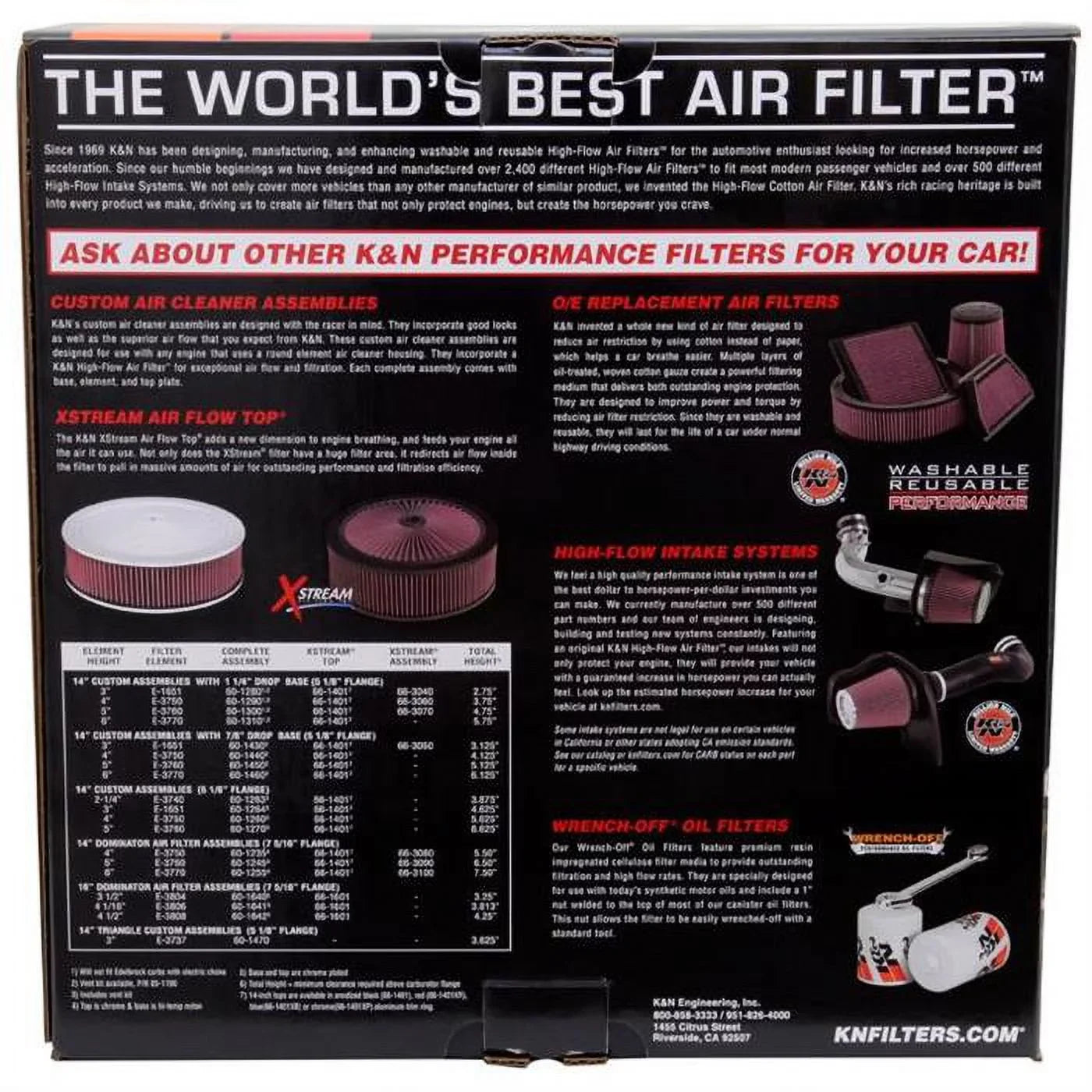 K&N Filters 60-1230 Custom Air Cleaner Assembly