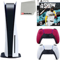 Sony Playstation 5 Disc Version (Sony PS5 Disc) with Cosmic Red Extra Controller,  The Show 21 and Microfiber Cleaning Cloth Bundle
