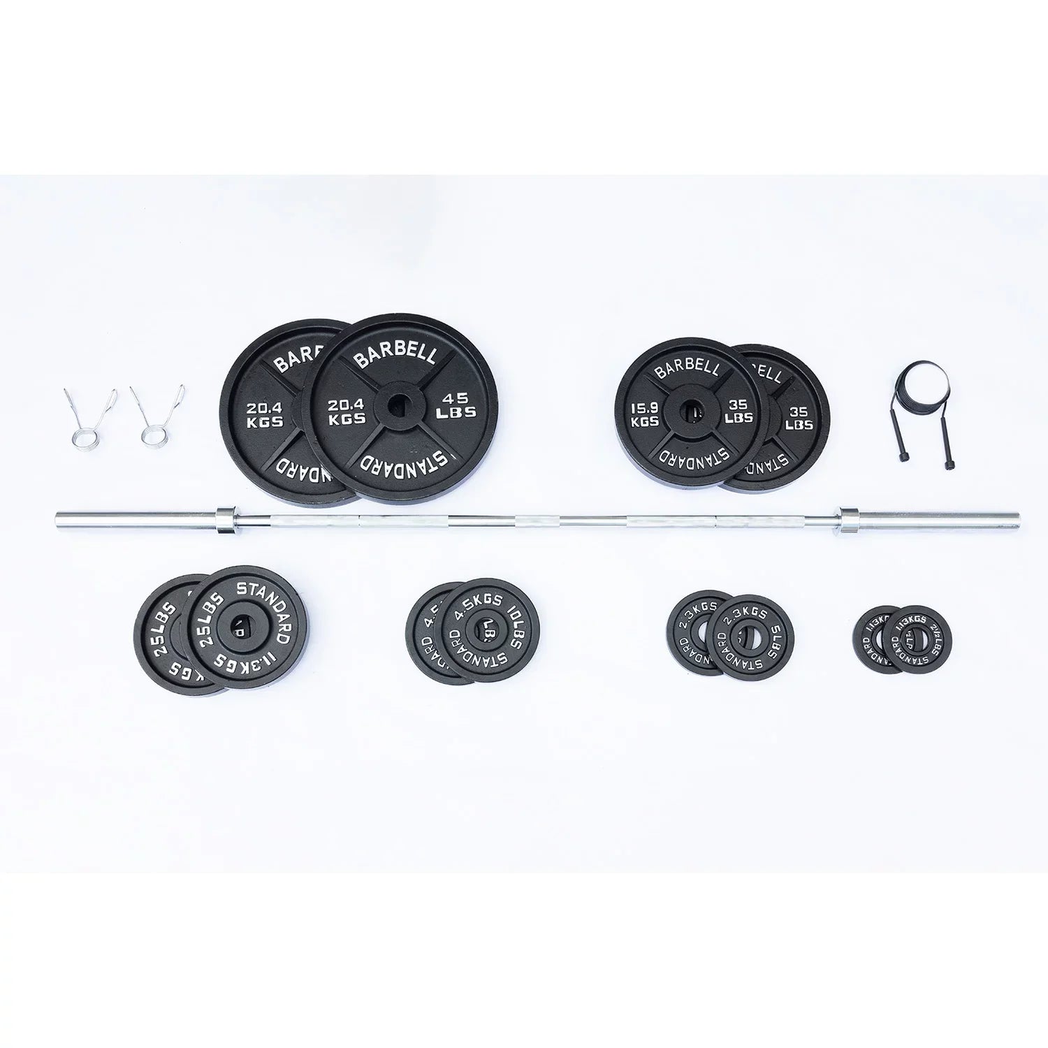 McCarty Fitness Supply Fortek 300 Lb Olympic Weight Plate Set and Barbell