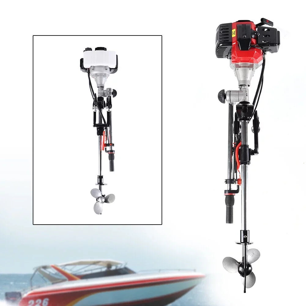 2.3HP 2Stroke Outboard Motor Kayak Boat Engine Long Shaft W/Air Cooling System