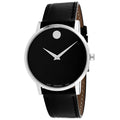 Movado Museum Classic 40mm Black Dial Leather Silver Tone Men's Watch 0607269