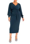 Women's Plus Size Cross Front Midi Dress - 18, Carbon