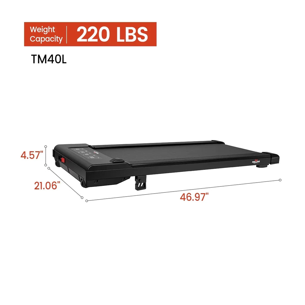 Relife SuperFit 0.5-4MPH Walking Pad Under Desk Treadmill Quiet 220 lbs Capacity Portable with  Display Black