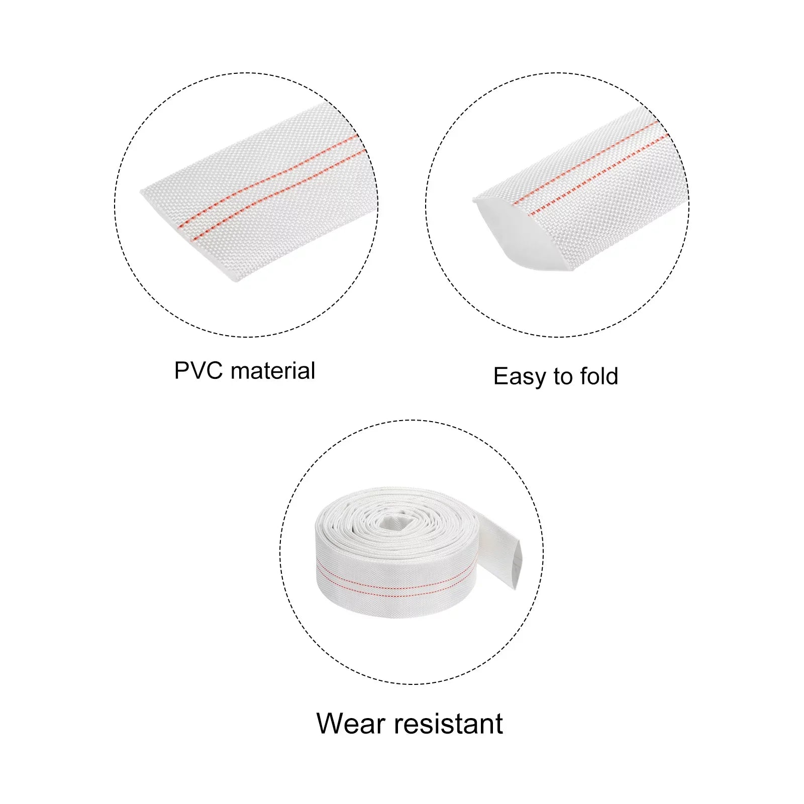 Lightweight Backwash Hose Lay Flat Reinforced Discharge  Hose 40mm  33ft for Swimming Pool