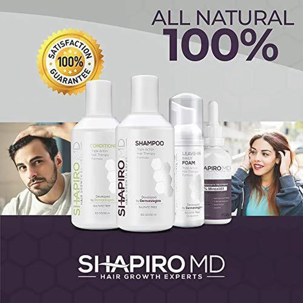 Shapiro  Hair Loss Shampoo,  Fighting Vegan Formula for Thinning Hair, 8 ounce (1 Month)