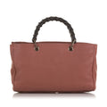 Pre-Owned Authenticated Gucci Bamboo Shopper Satchel Calf Leather Pink Unisex (Fair)