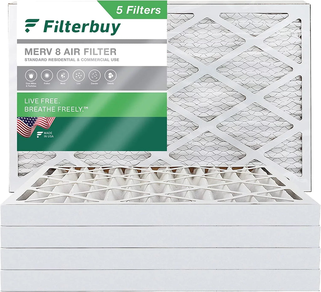 Filterbuy 16x25x2  8 Pleated   Furnace Air Filters (5-Pack)