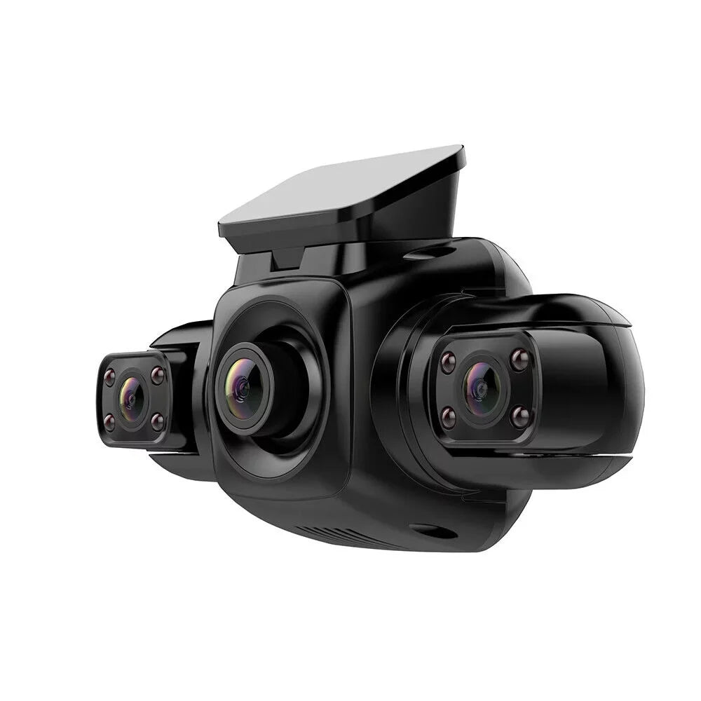 3 Channel Dash Cam Front, Left, Right and Rear, Front and Rear Inside, 360°Panoramic Driving Recorder  Car Cameras Night Vision