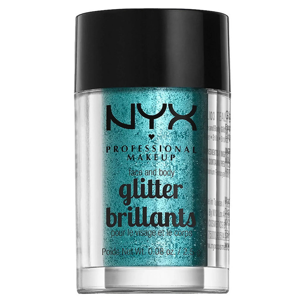 Professional Makeup Face & Body Glitter, Teal 0.08 oz Pack of 2