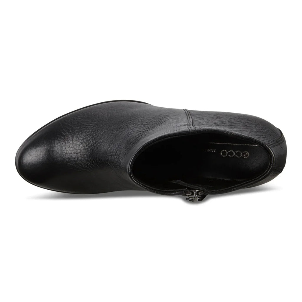 Ecco Women's Black Leather Western Water Resistant Ankle Booties