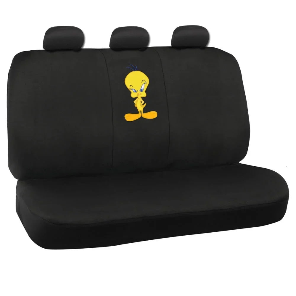 Looney Tunes Tweety Bird Car Seat Covers with Floor Mats Full Set - Holiday Car Auto Accessories Gift Set