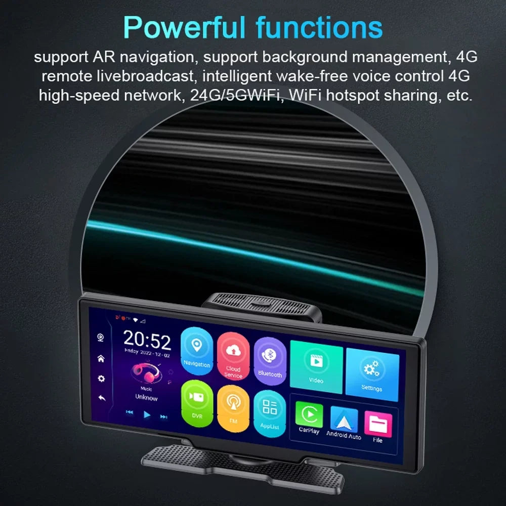 walmeck Multi-language Dual Lens Car Video Recorder Auto Dash Cam Car Recorder Night Viewing 10.26in  170 Degree Wide Angle Car Global Positioning System Navigation