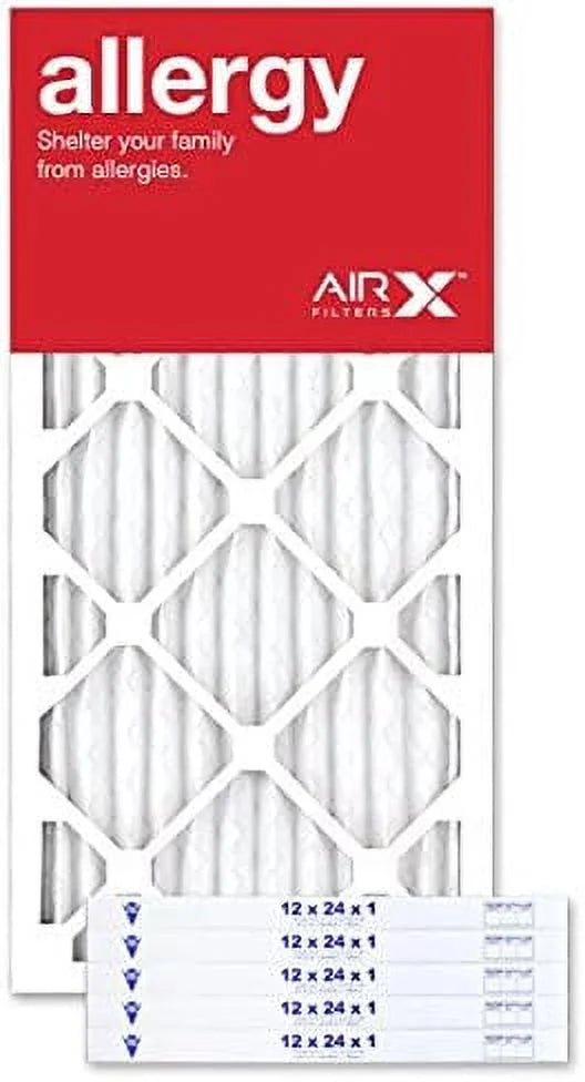 12X24x1 Air Filter  11 Pleated  Furne Air Filter, Allergy 6-Pk, Made In The