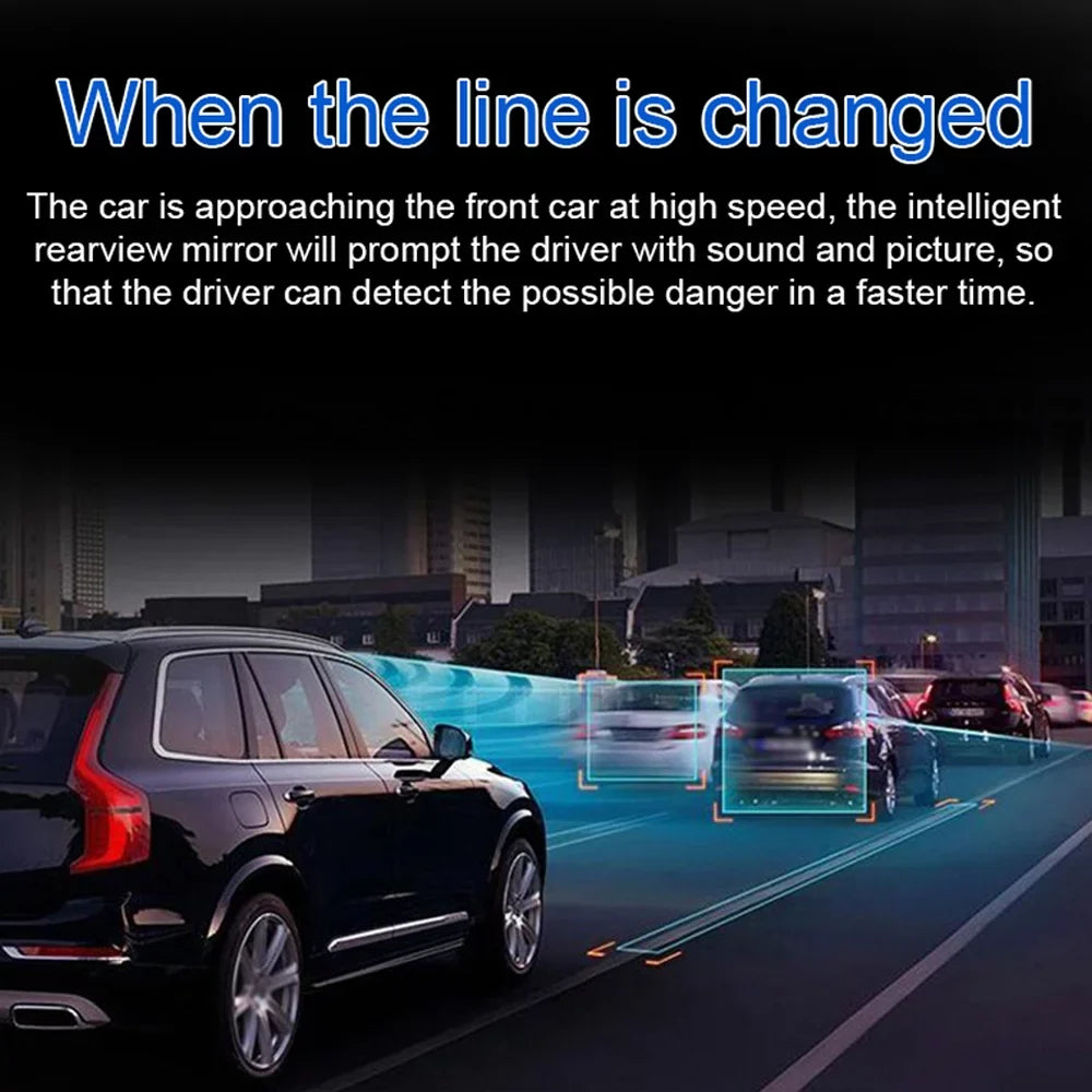 walmeck Multi-language Dual Lens Car Video Recorder Auto Dash Cam Car Recorder Night Viewing 10.26in  170 Degree Wide Angle Car Global Positioning System Navigation