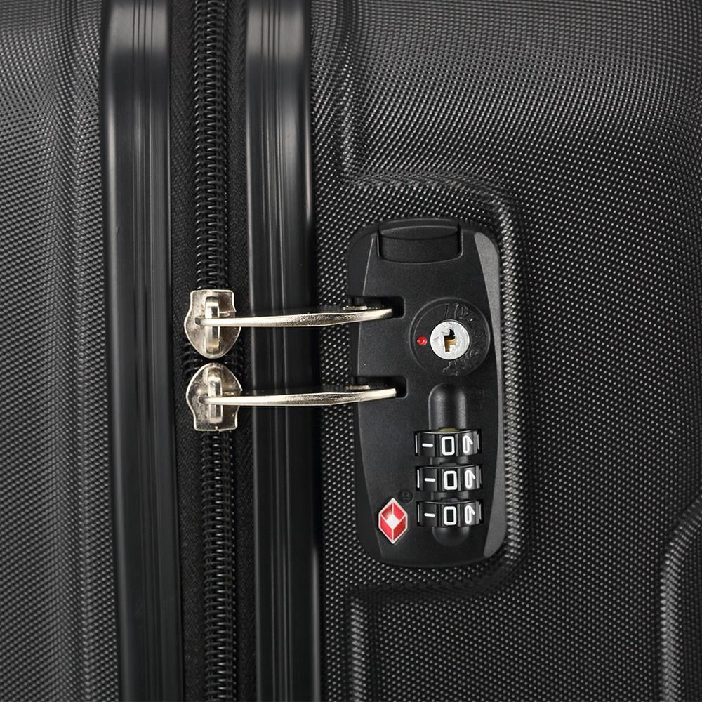 SalonMore  3 Piece Hardside Lightweight Spinner Luggage Bag Set  With  Lock Black