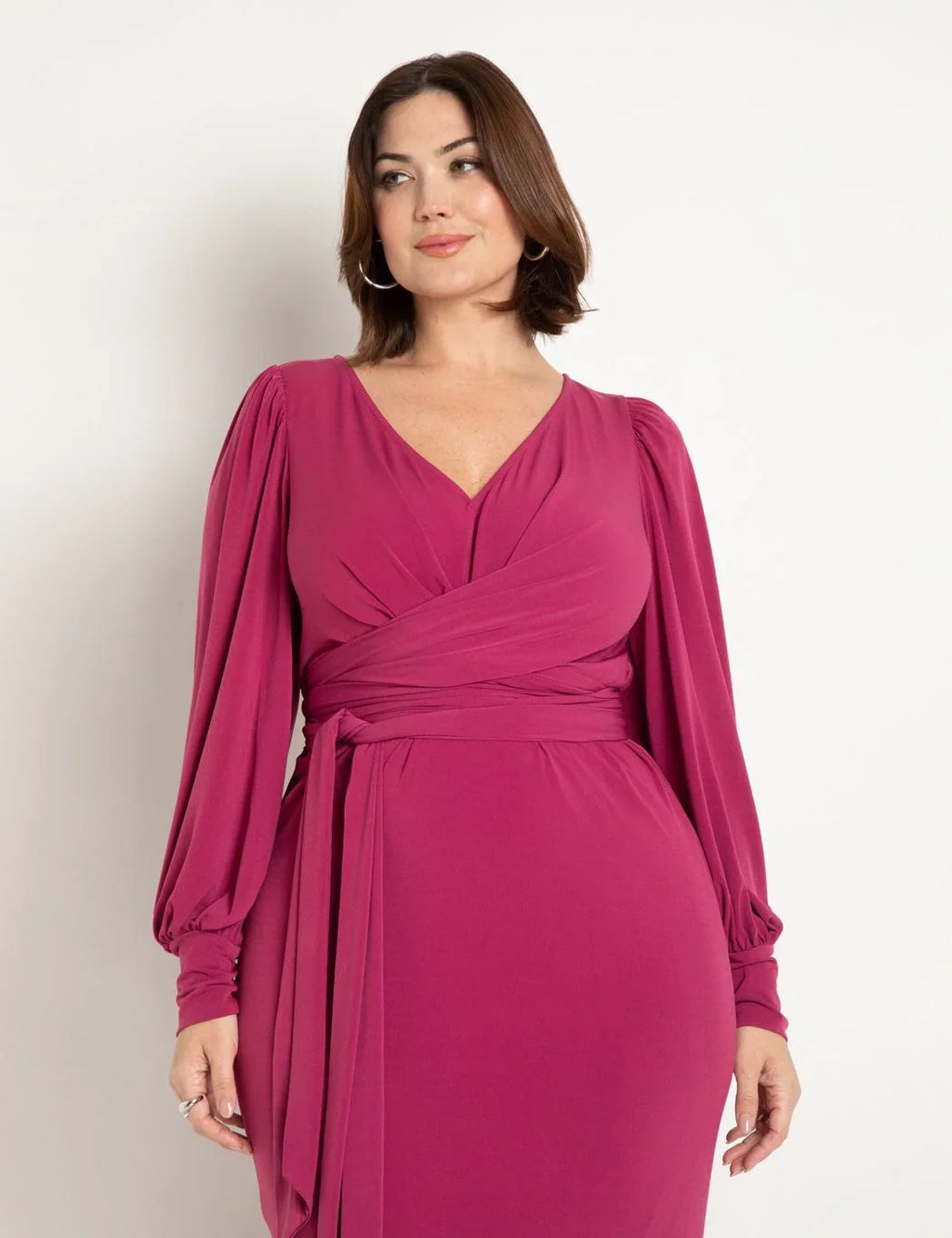 Women's Plus Size Cross Front Midi Dress - 18, Carbon