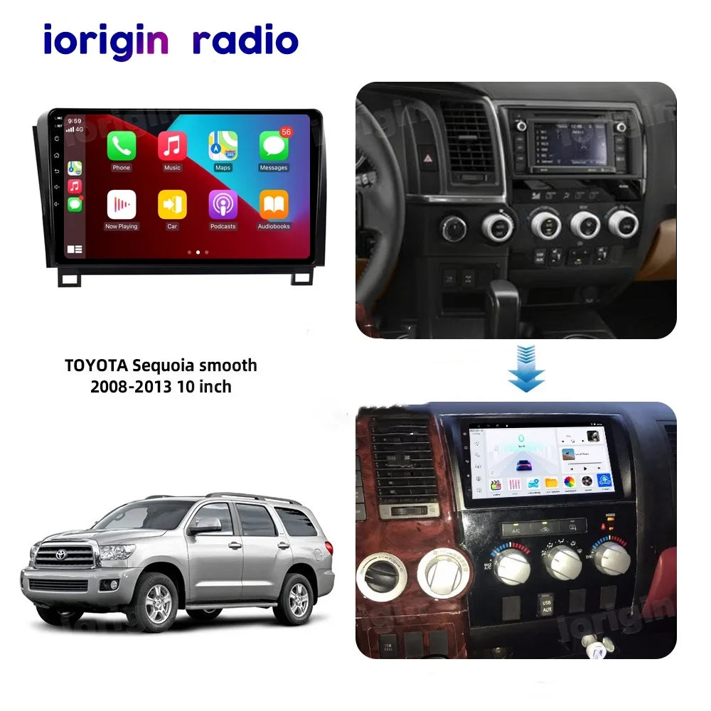 10.1 Inch Car Audio for Toyota Tundra 2007-2013, Sequoia 2008-2017, Android 13  Navigation with Bluetooth 5.0   Radio  Carplay 4GB 64GB