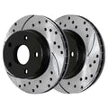 AutoShack Front Drilled Slotted Brake Rotors Black Pair of 2 Driver and Passenger Side Replacement for 2007-2010 2011 2012 Dodge Caliber 2008-2017 Mitsubishi Lancer 1.8L 2.0L 2.4L   PR63039LR