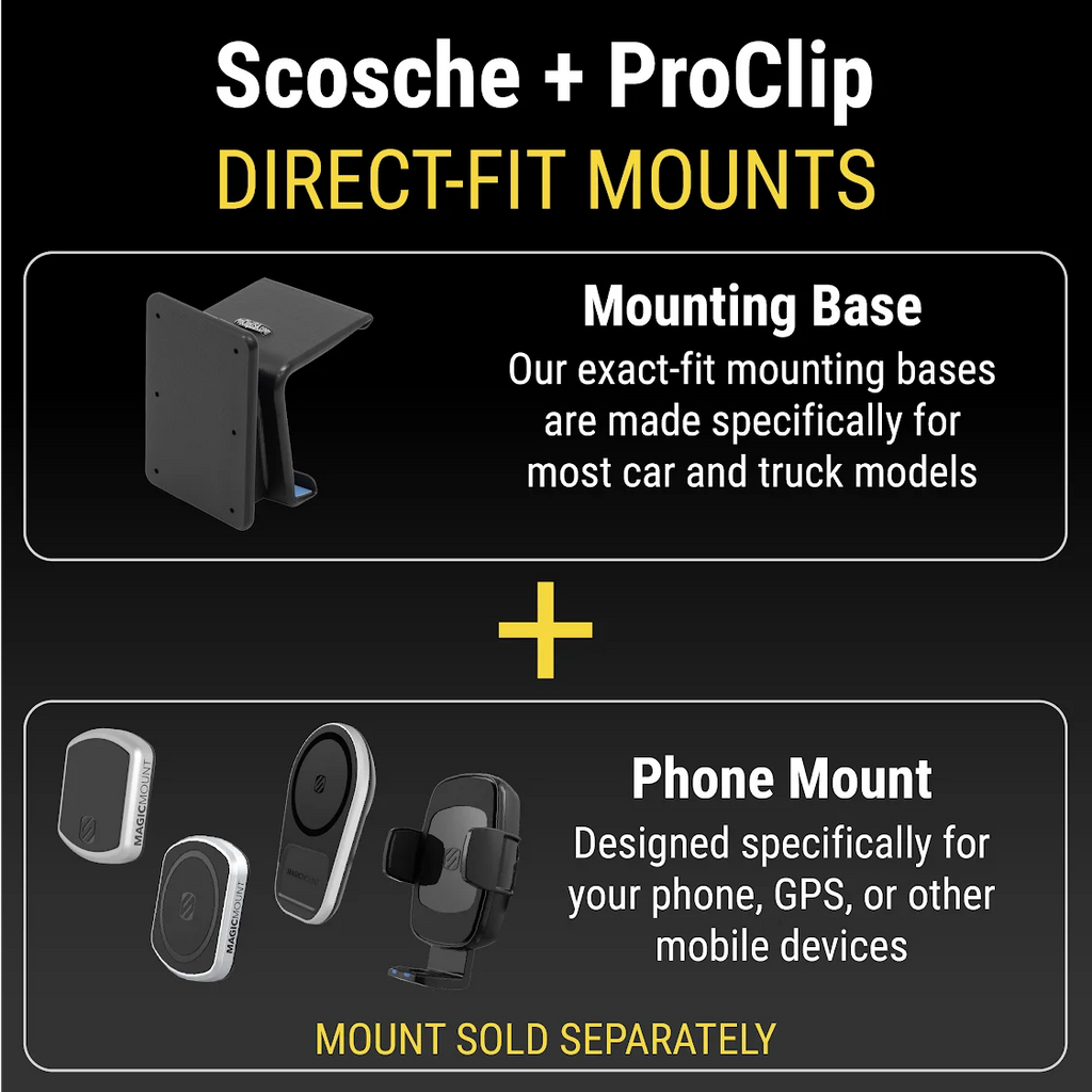 Scosche PC855014 ProClip Center Dash Mount Compatible with 2014-2018 Chevy Silverado 1500 Series (Mounting Base Only)