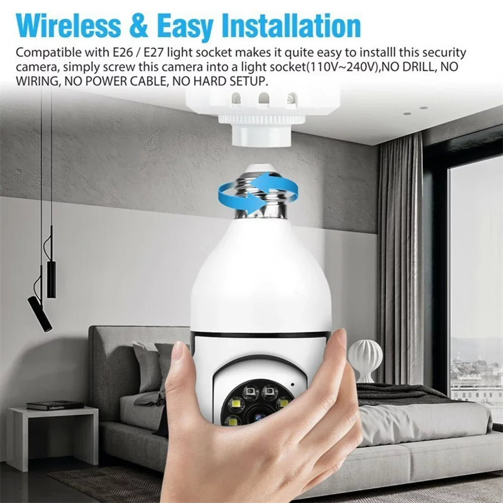Pan Tilt Security Light Camera Full- 1080P Wireless Wi-Fi  Camera, Home Surveillance  Cameras with Motion Auto Tracking/Siren Alarm/Night Vision/Remote Viewing/Two-Way Audio,5G
