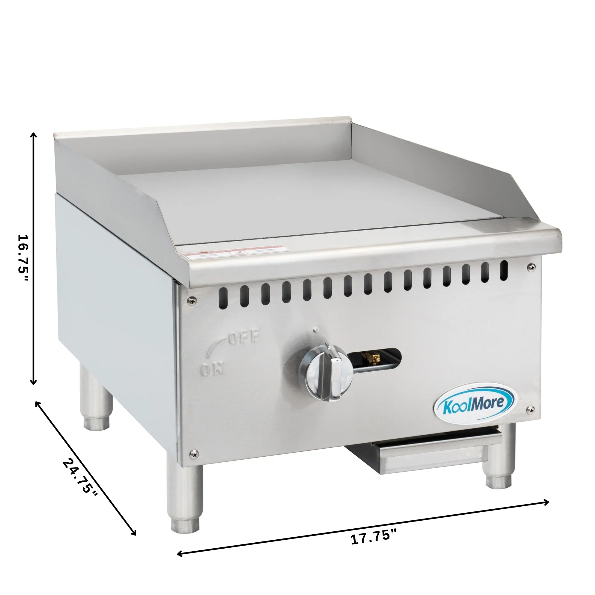 18 in. Natural Gas 1-Burner Griddle with 30,000  in Stainless-Steel (-GG1-18M)
