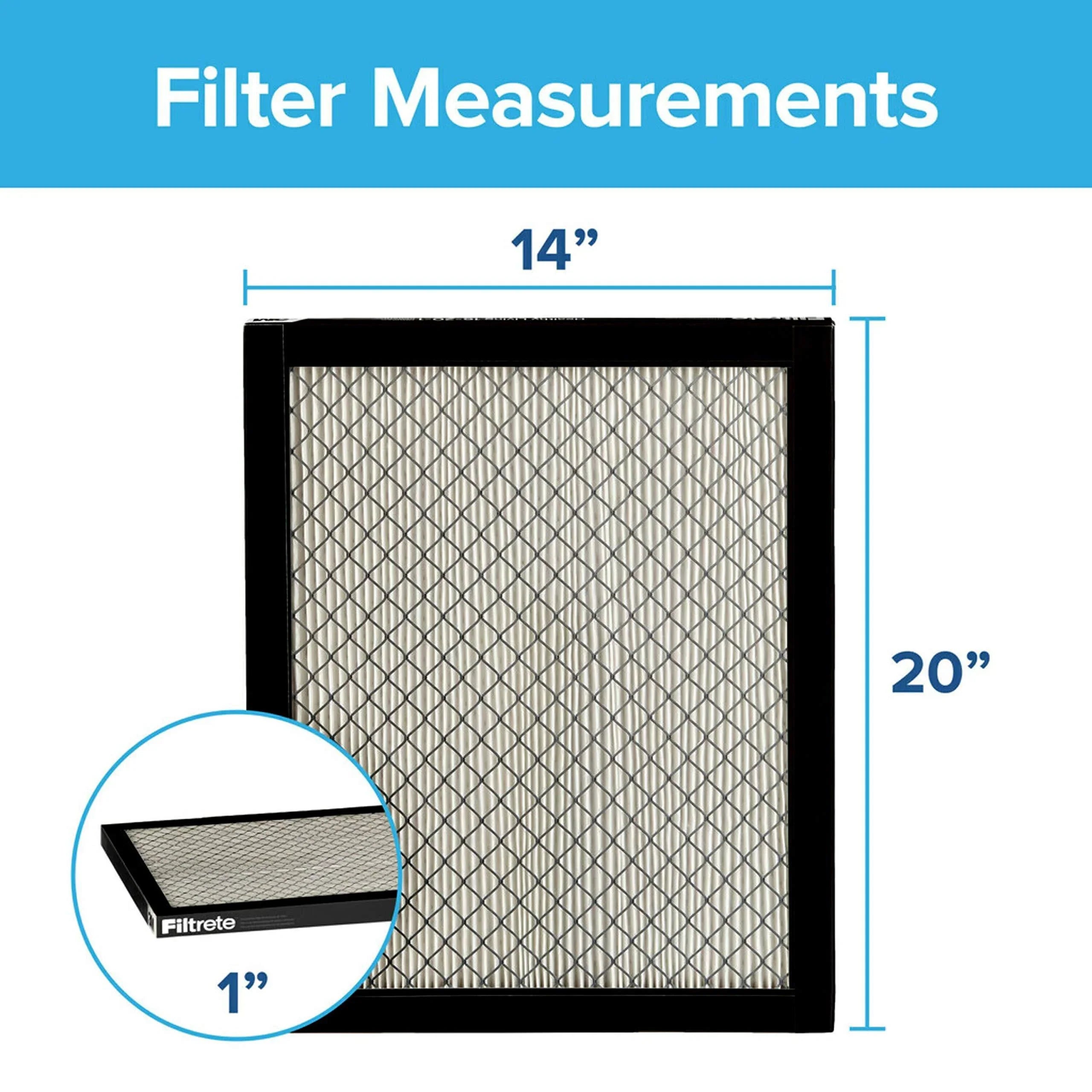 Filtrete 14 x 20 x 1,  Furnace Air Filter,  2800, Healthy Living Ultrafine Particle Reduction, 2-Pack (exact dimensions 13.781 x 19.781 x 0.84) 14 x 20 x 1