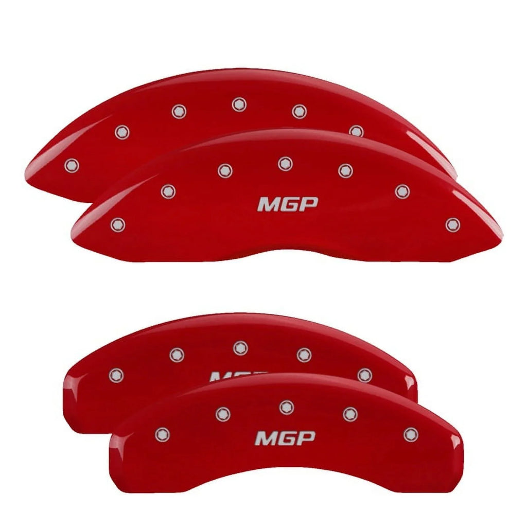 4 Caliper Covers Engraved Front & Rear Style 2/Chrysler Wing Red finish silver ch Fits select: 2013  300, 2012  300C