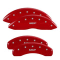 4 Caliper Covers Engraved Front & Rear Style 2/Chrysler Wing Red finish silver ch Fits select: 2013  300, 2012  300C