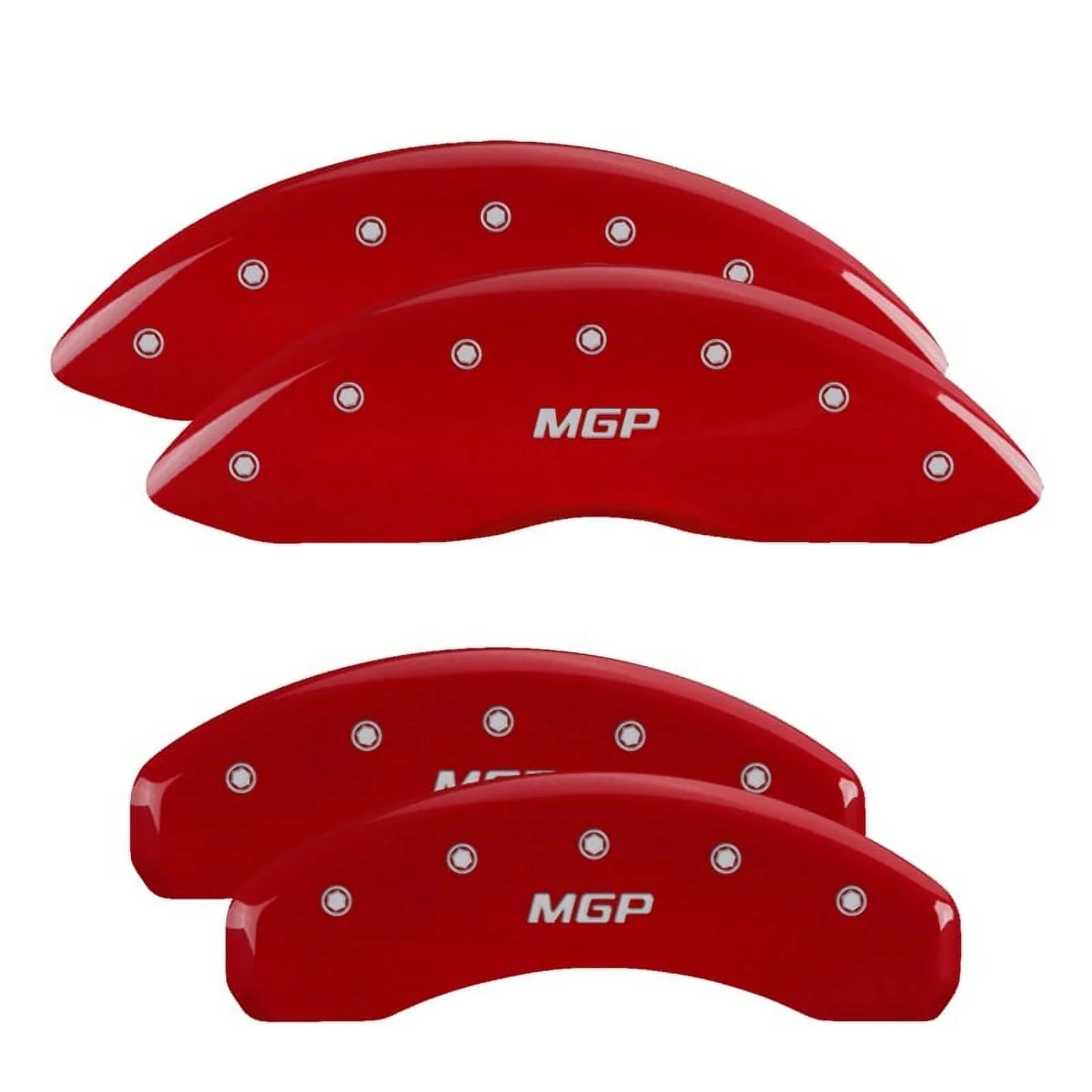 4 Caliper Covers Engraved Front & Rear Style 2/Chrysler Wing Red finish silver ch Fits select: 2013  300, 2012  300C