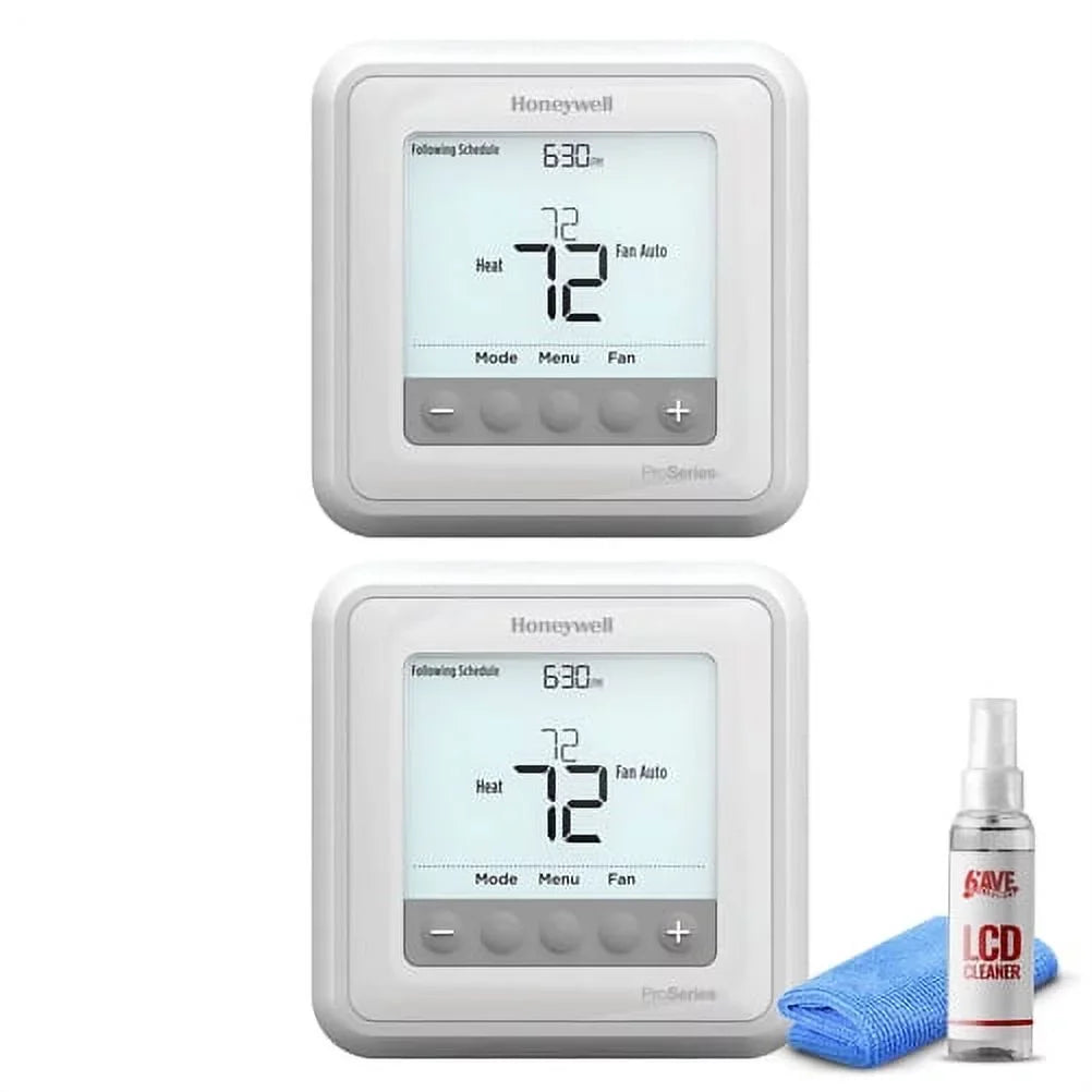 2-Pack Honeywell TH6210U2001/U T6 Pro Programmable Thermostat +  Cleaner