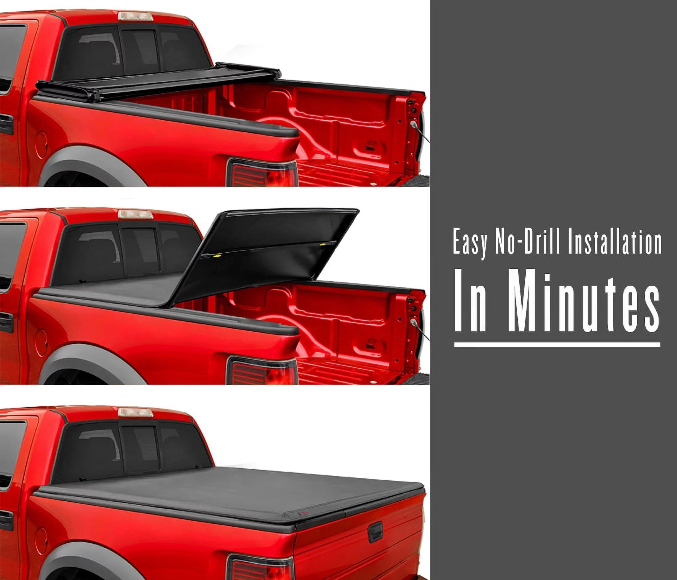 MaxMate Soft Tri-fold Truck Bed Tonneau Cover Compatible with 2019-2024 Ford Ranger | 6' (73") Bed | TCF371067