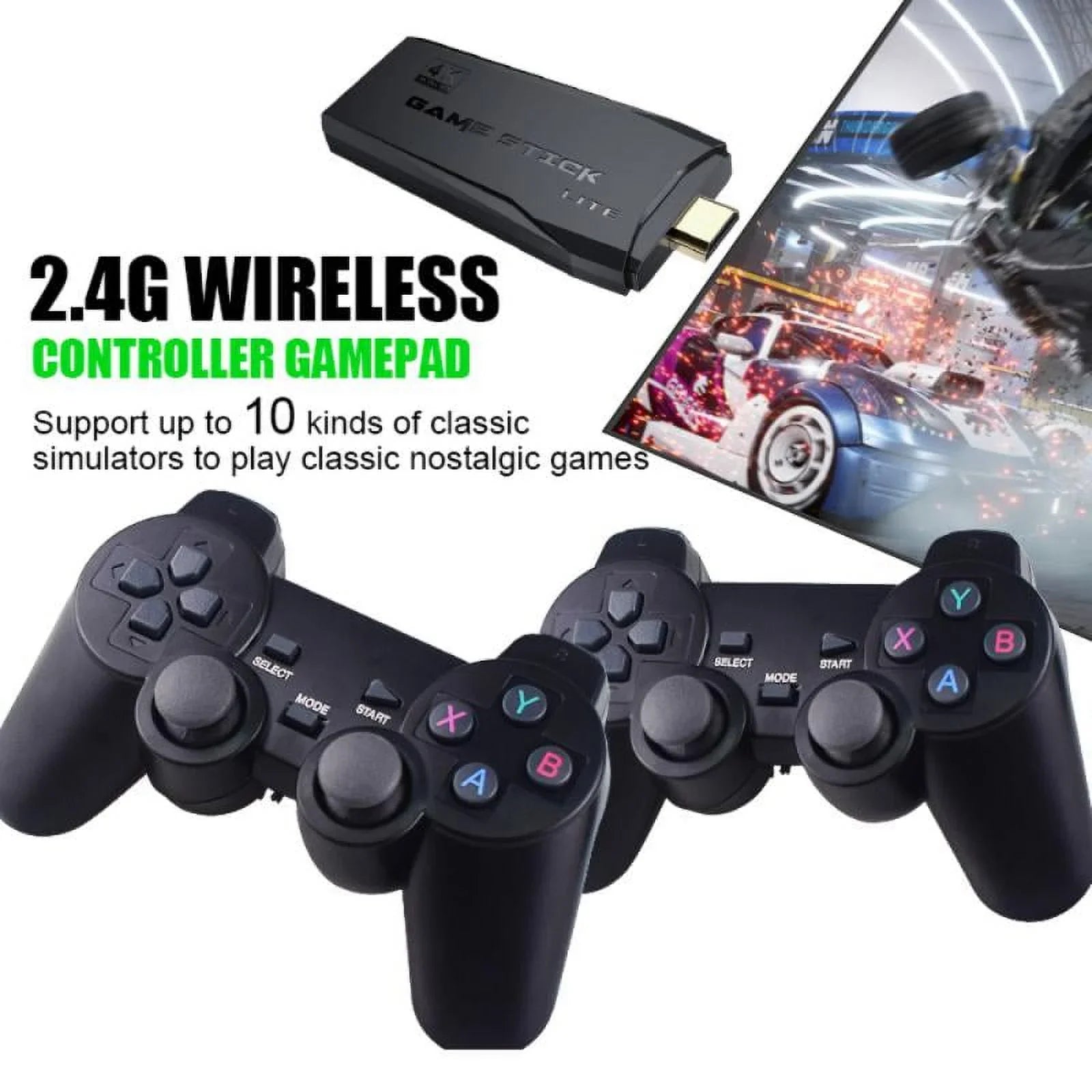 Microea Video Game Consoles 4K 2.4G Double Wireless 20000 Games 64G Retro Classic Gaming Gamepads  Family Controller For PS1//