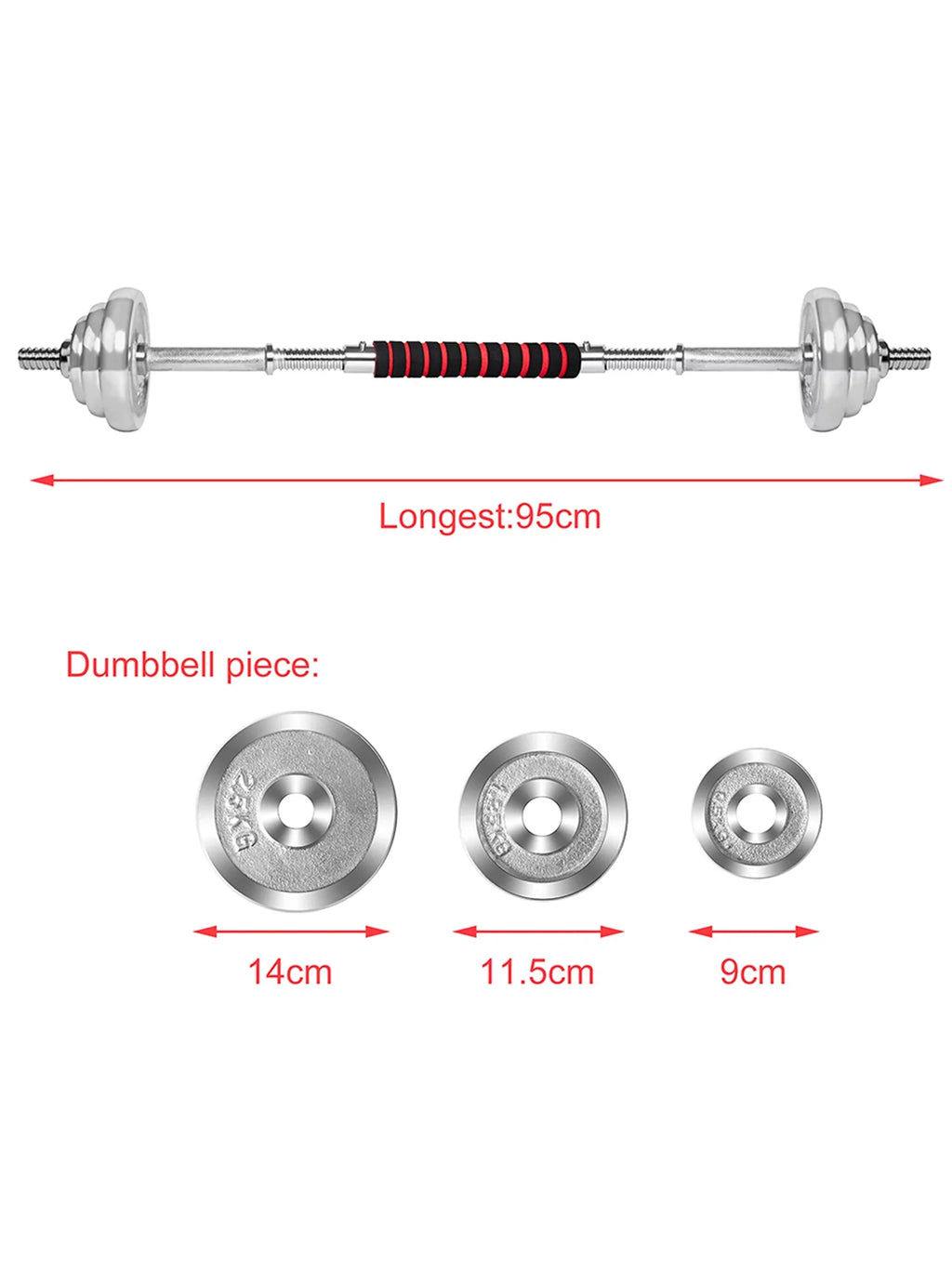 60lbs Weightlifting Dumbbell Barbell Dumbbell Adjustable Weights Dumbbells Set Barbell Rubber Workout Dumbbells with Ergonomic Handles for Strength Training with 4 Modes