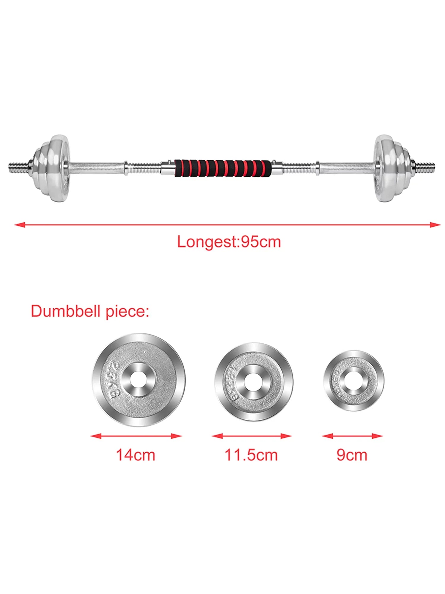 60lbs Weightlifting Dumbbell Barbell Dumbbell Adjustable Weights Dumbbells Set Barbell Rubber Workout Dumbbells with Ergonomic Handles for Strength Training with 4 Modes