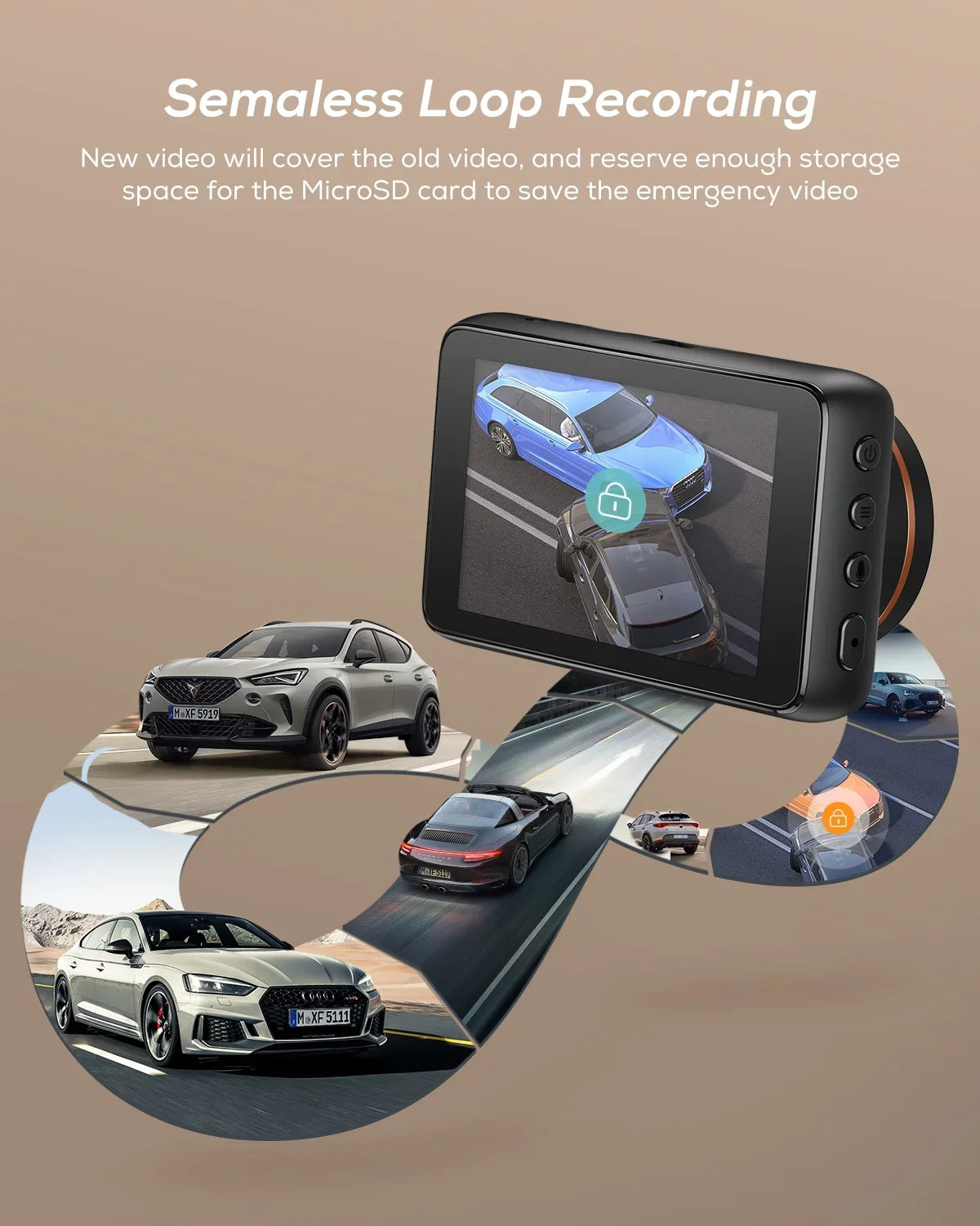 iZEEKER 4K Dash Cam Front with MicroSD Card, 4K 30FPS/1080P 60FPS Dash Camera for Cars, Car Camera with Super Night Vision, , Emergency Recording, Parking Monitoring