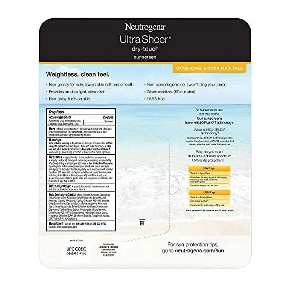 Ultra Sheer Spf 55 Sunscreen Light Weight Clean Feel 5.0 Fl Oz +3.0 Fl Oz Net Wt 8 Fl Oz