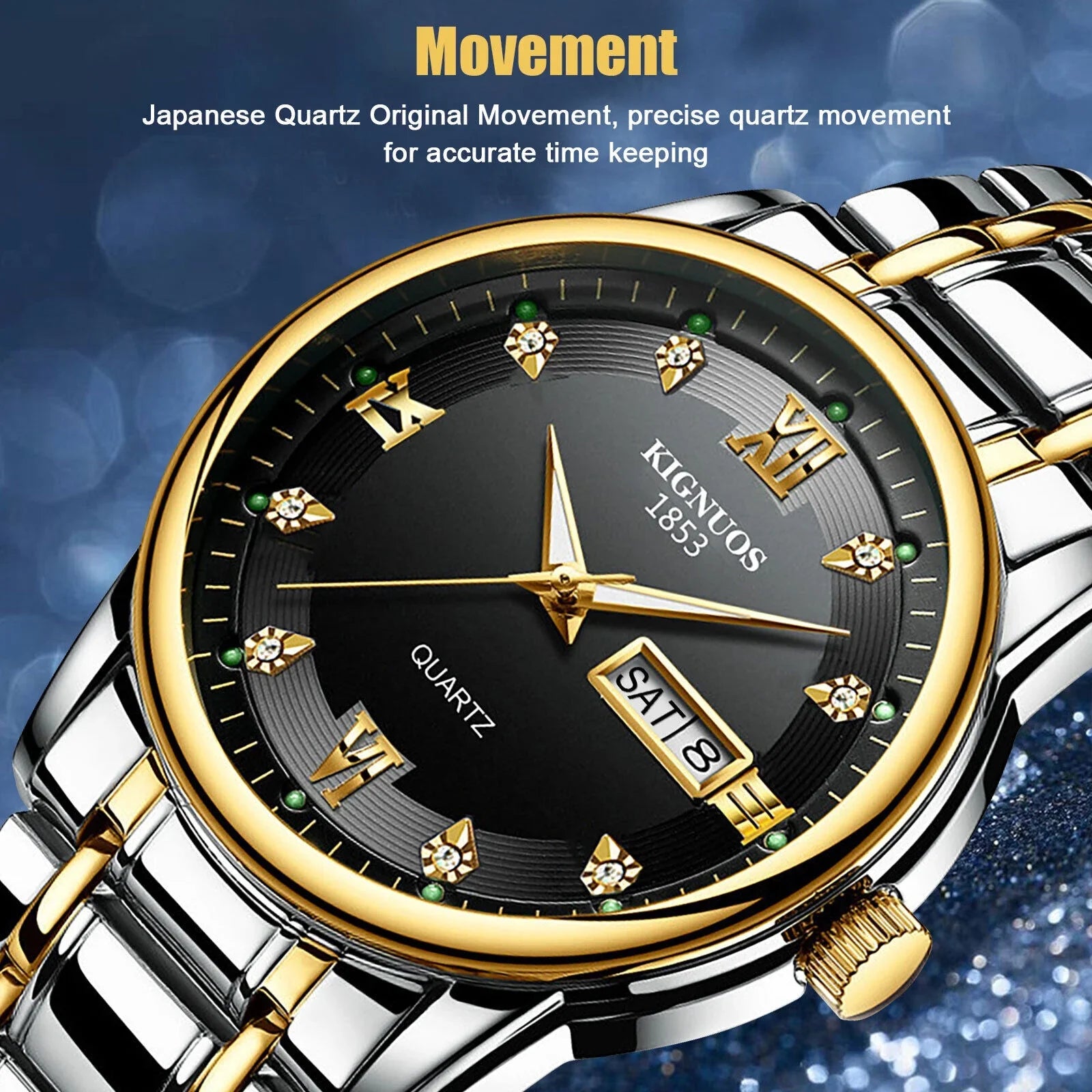 Men's Watch Relojes De Hombre Stainless Steel Quartz Classic Luminous Waterproof