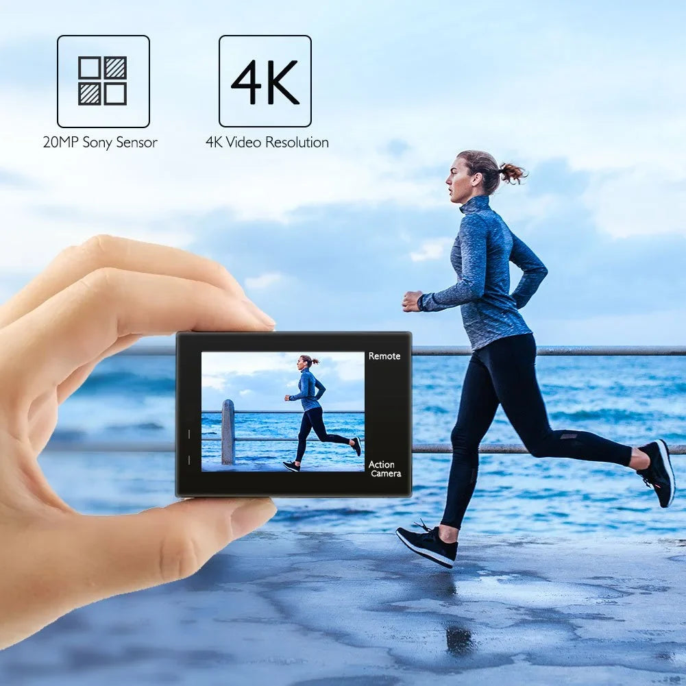 Brave 4 Waterproof Sports Action Camera Full  4K 20MP with Wi-Fi (Black)