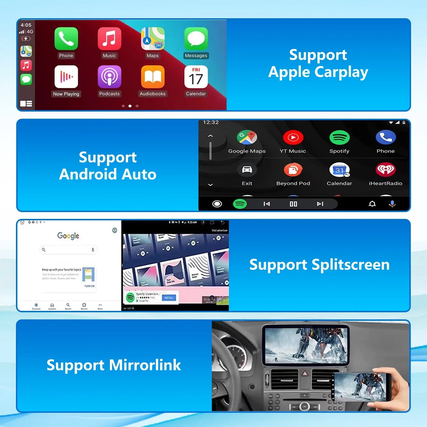 Road Top Android 13 Touch Screen Car Stereo 10.25" 8GB+256GB Car Touch Screen for Mercedes Benz C Class W204 2011-2014 Year with NTG4.5/4.7, Supports Wireless Wired CarPlay Android Auto Mirrorlink