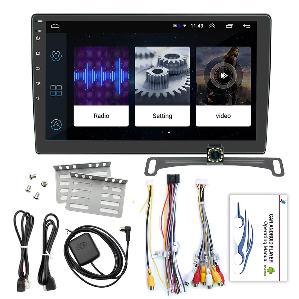 Double Din Car Stereo, 10.1" Android 10.1 Car MP5 Player,  Touch Screen Car Radio W/Bluetooth Mirror Link  Function, Rear Camera Included (2G+32G)