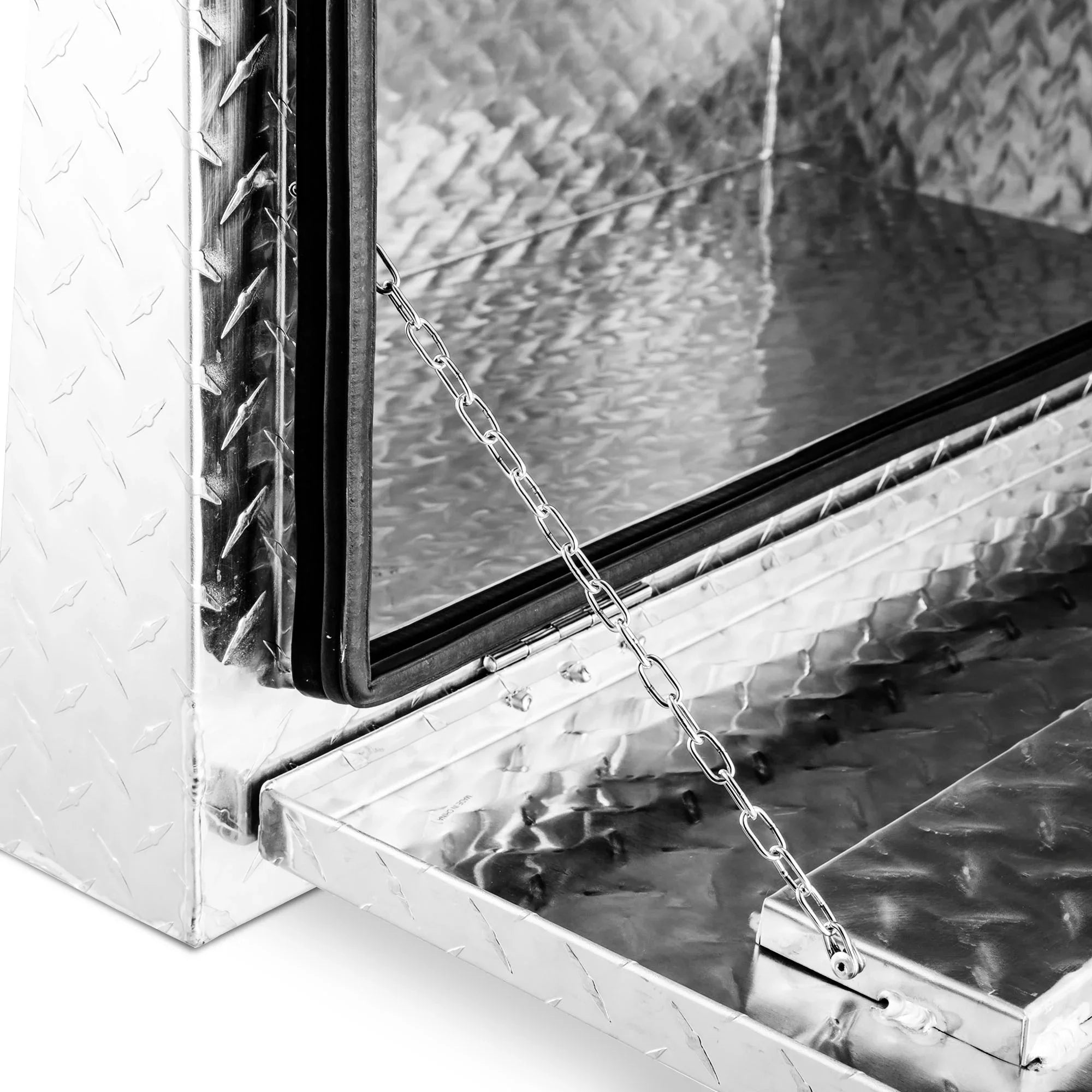 18" Aluminum Truck Underbody Diamond Plate ToolBox w/ T-Handle Latch Durable Pickup Trailer Storage Organizer Tool Box Key Lock, Silver
