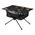 Flower on Black Camping Folding Table Portable Beach Table with Storage Bag Compact Picnic Table for Outdoor Travel Fishing