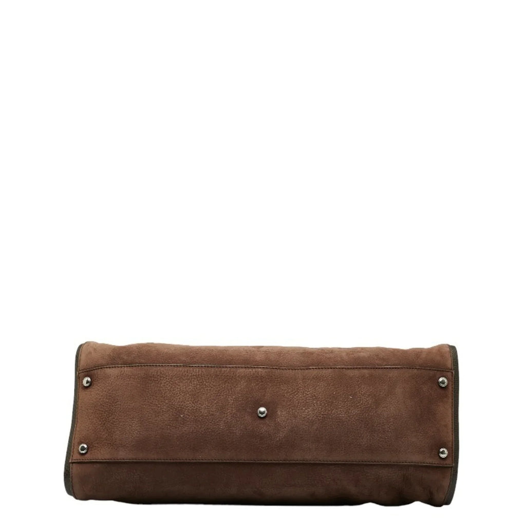 Pre-Owned Cartier Marcello Handbag Brown Suede Leather Ladies  (Good)