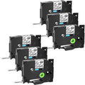 6PK Compatible for Brother P-touch 12mm x 8m Black on Clear  TZe TZe-FX131 -FX131 TZe-131 -131 Flexible  Cable Wire Label Tape