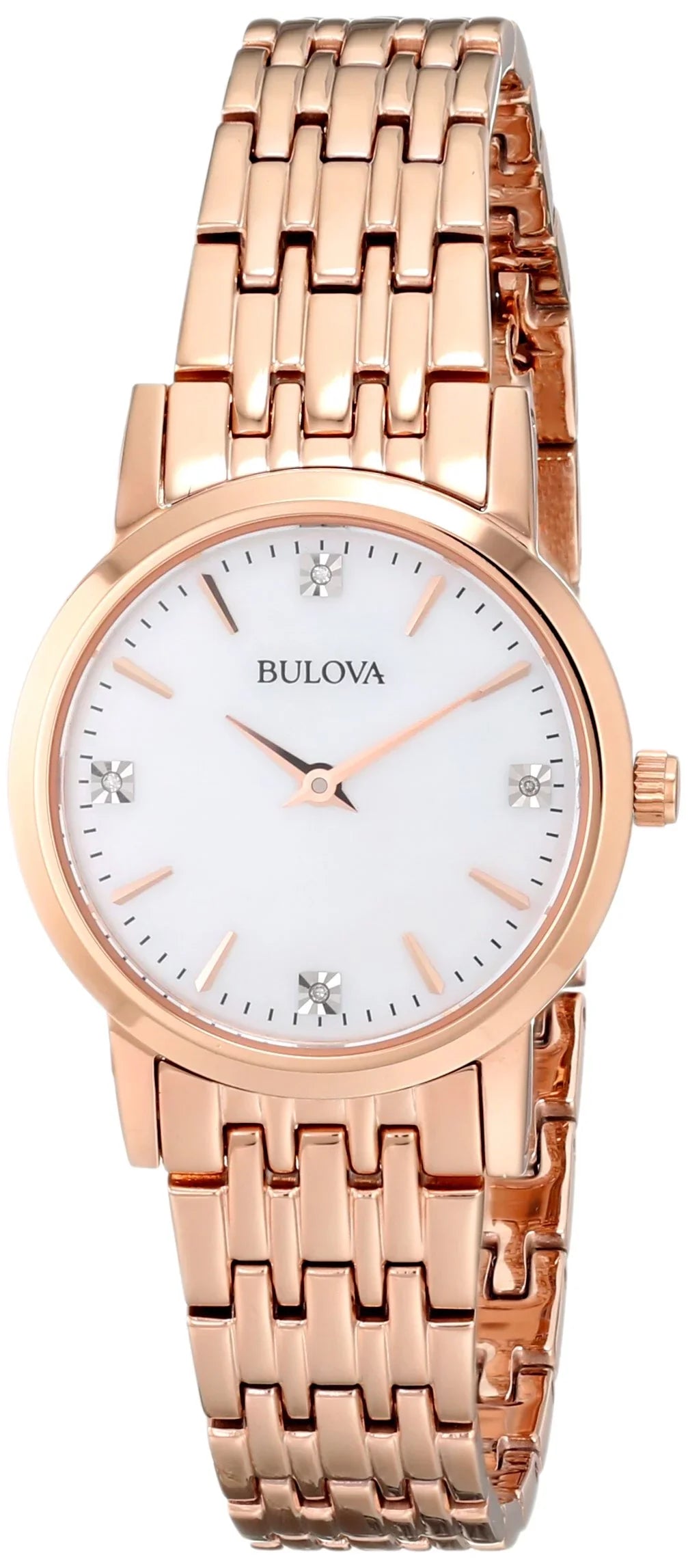 Women's Diamond Gallery 97P106 Gold Stainless-Steel Quartz Watch