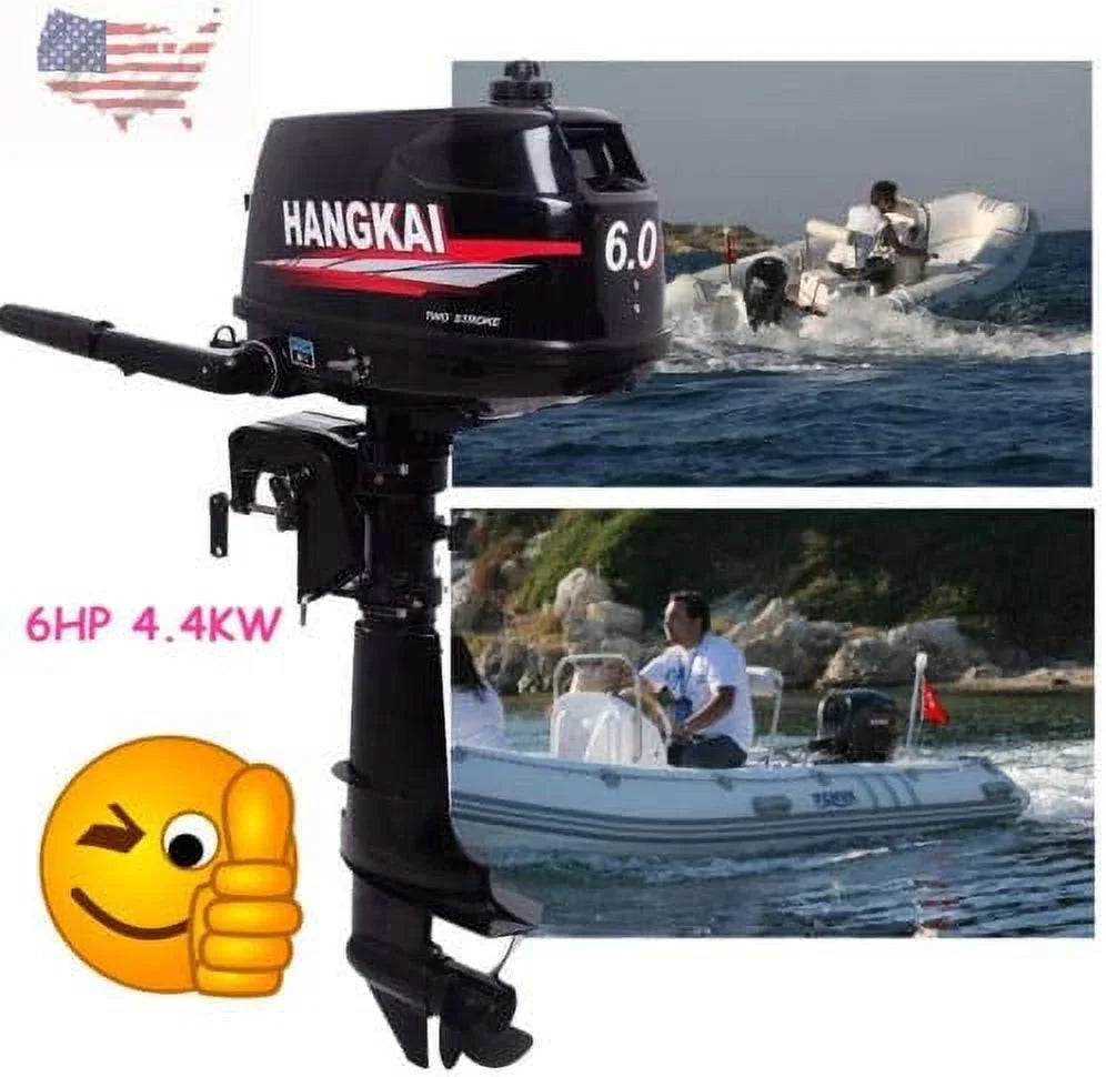 6  2-Stroke Outboard Motor Tiller Shaft Inflatable Fishing Boat Marine Engine Water Cooling  System