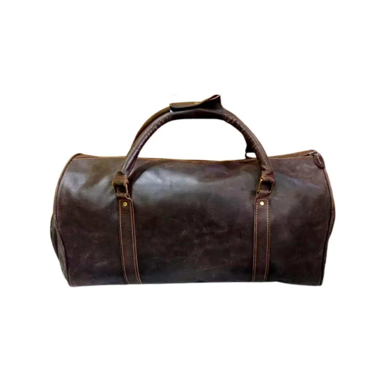 Cow Leather Duffle Bag Dark Brown Leather Gym & Travel Luggage Bag