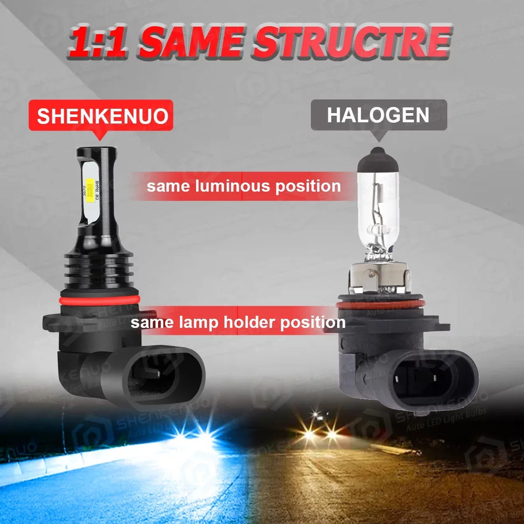 9005+H8/H9/H11 for Ford Explorer 2011-2015 Ice Blue Led Headlights Bulb Fog Light,,C07